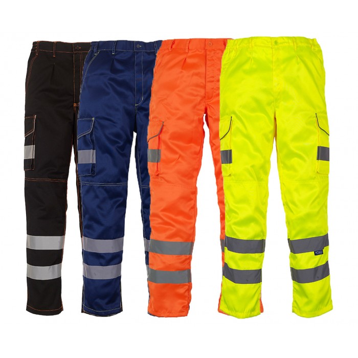 Hi-Vis Cargo Trousers with Knee Pad Pockets